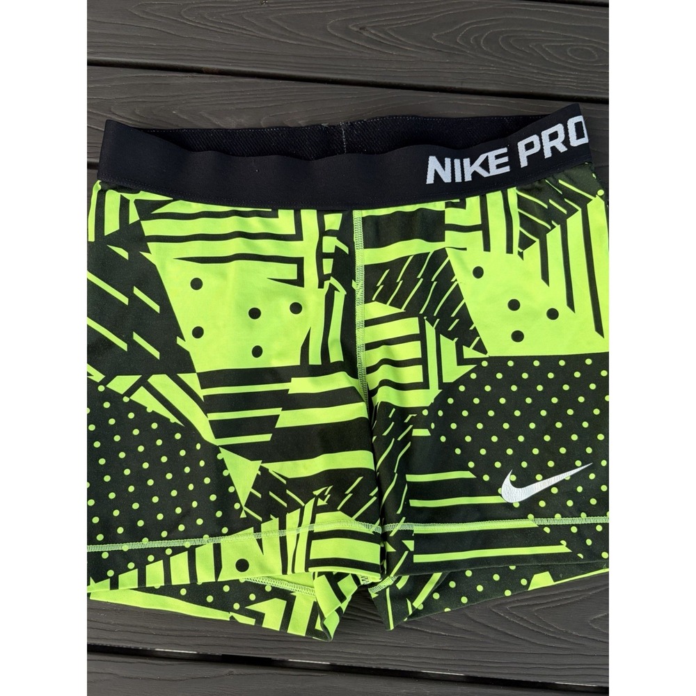 Nike Pro Compression Shorts Womens Yellow  3in Inseam Running Gym Training M